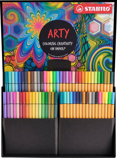 Stabilo point 88 pen 68 - creative arty mixed in luxe box - met 34 stuks point 88 fineliners en 34 stuks pen 68 viltstiften