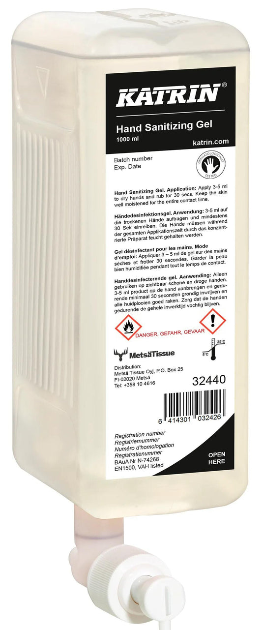 Katrin desinfektionsmittel hand sanitizing gel hand disinfectant gel 1l.