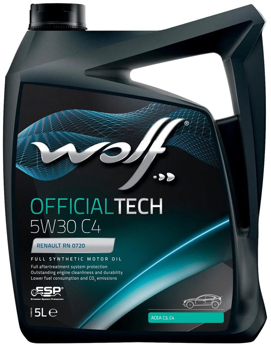 Wolf motorolie officialtech c4 motoroil 5w30 5l officialtech c4
