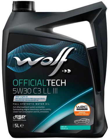 Wolf motorolie officialtech c3 ll iii motoroil 5w30 5l off.tech c3 ll iii
