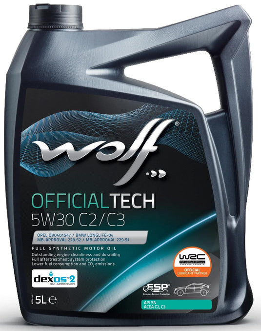 Wolf motorolie officialtech c2 c3 motoroil 5w30 5l officialtech c2 c3