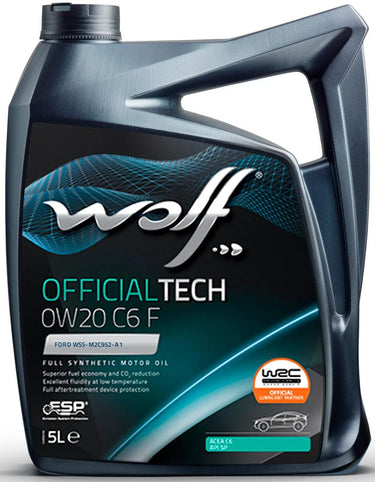 Wolf motorolie officialtech c6 f motoroil 0w-20 5l offic.tech c6f