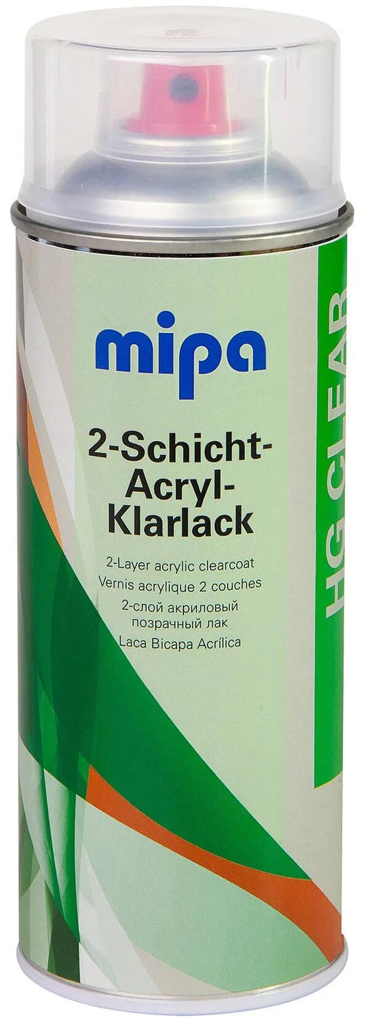 Mipa blanke lak autospray 2-coat acrylic clear pain 400ml spray can