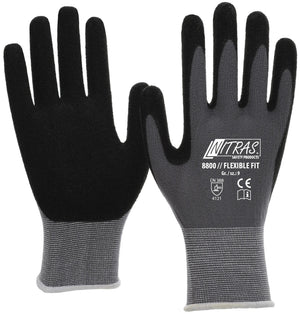 Nitras safety flexibele werkhandschoen flexible fit glove size 9 knit gray sw flexible fit