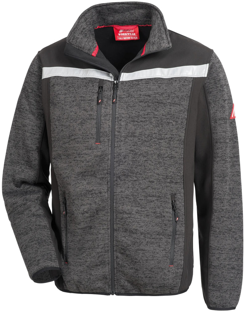 Afbeelding laden in galerijviewer, Nitras safety softshell jack motion tex plus 7192 knitted softshell jacket. motion tex plus black
