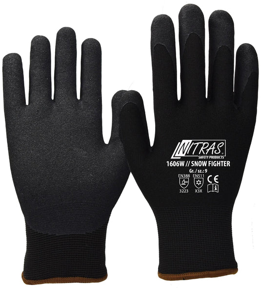 Nitras safety winterhandschoen snow fighter winter glove size 10 black snow fighter