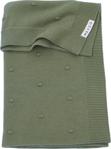 Meyco baby mini knots ledikant deken - forest green - 100x150cm - 1.0 tog