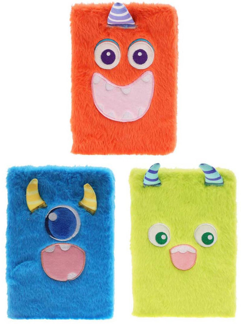 Afbeelding laden in galerijviewer, Koopman pluche notitieboek monster multicolor voor kinderen en creatief schrijven.
