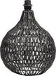 Woood macy tafellampvoet - rattan look - zwart - 44x31x31