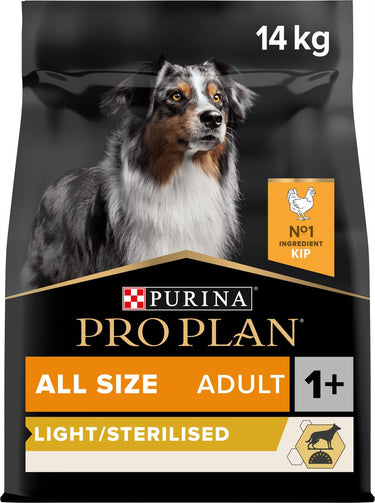 Pro plan purina light sterilised adult - hondenvoer - kip - 14 kg