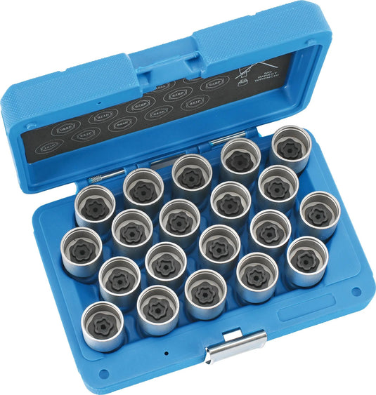 Condor wielslot-dopsleutelset rim locks disassembly 20-tlg volvo b