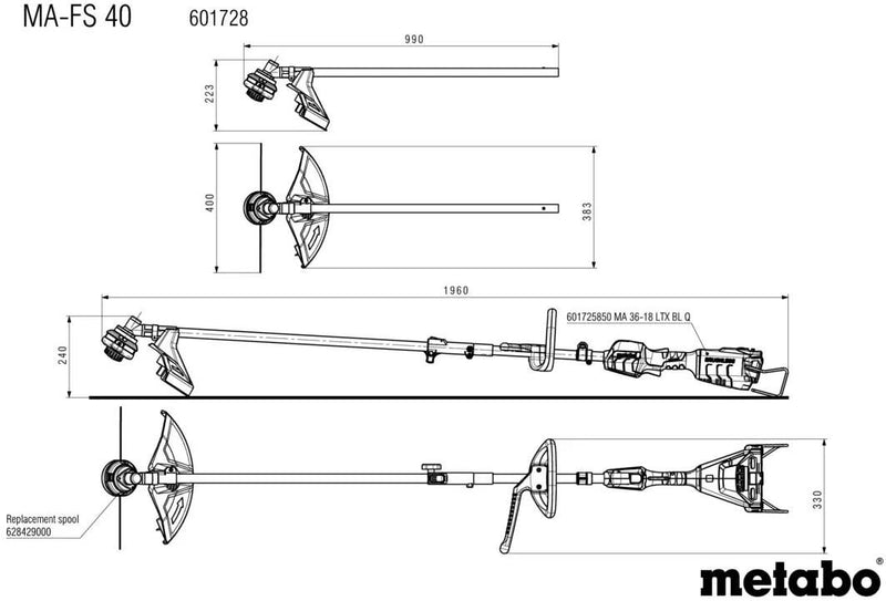 Afbeelding laden in galerijviewer, Metabo apparaatbevestiging ma brush cutter attachment ma-fs 40
