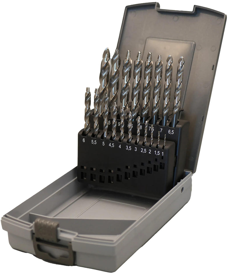 Afbeelding laden in galerijviewer, Pro spiralbohrersatz stb4329 step twist drill set , 1.0-10mm, 19 pcs.
