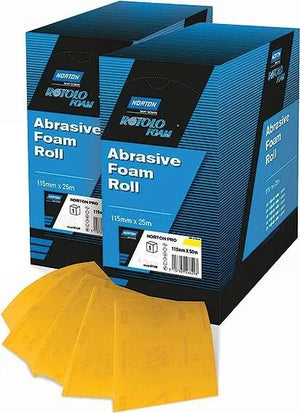 Norton schuurpapier rotolo foam sanding roll 115mmx25m p320