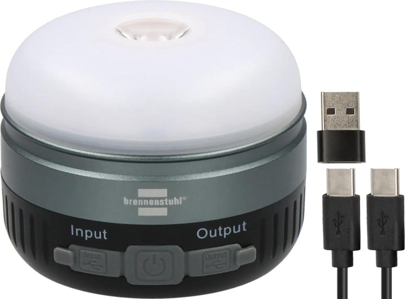 Afbeelding laden in galerijviewer, Brennenstuhl oplaadbare led buiten tafellamp oli 400 as (campinglamp ip54 met 450lm, tot 70u lichtduur, dimbaar, 2 verwisselbare oplaadbare batterijen 18500, powerbank, usb c oplaadkab
