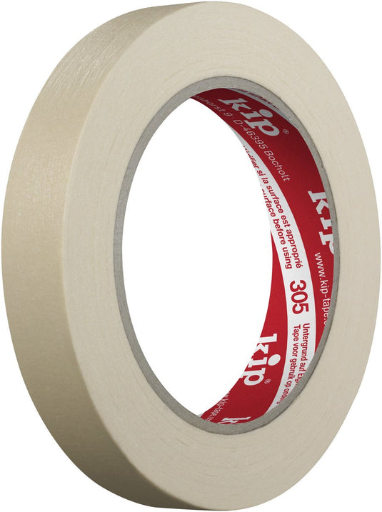 Kip 305 - masking-tec afplaktape - beige 30 mm x 50 m - bewezen fijncrêpe tape met natuurrubberlijm voor een goede hechting op gladde en oneffen ondergronden - voor kortstondige afplakwerkzaamheden binnenshuis - temperatuurbestendig tot 80°c