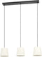 Eglo febres hanglamp - e27 - 88 cm - zwart wit - teddy stof