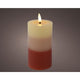 Lumineo led kaars met kleurverloop voor binnen met vlameffect en timer dia7x15cm terra werkt op 2xaaa batterijen (excl)<br> <br>