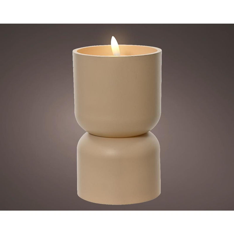 Afbeelding laden in galerijviewer, Lumineo led kaars vlameffect diabolo 16cm creme
