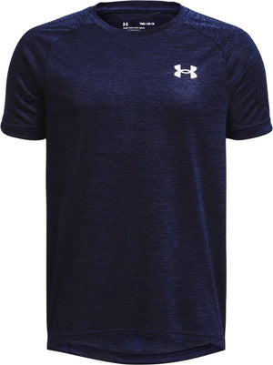 Under armour ua tech 2.0 ss-blu jongens sportshirt - midnight navy - wit