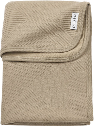 Meyco baby jacquard wiegdeken - flannel - taupe - 75x100cm - 1.0 tog