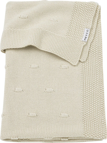 Meyco baby knots ledikant deken - soft sand - 100x150cm - 1.0 tog