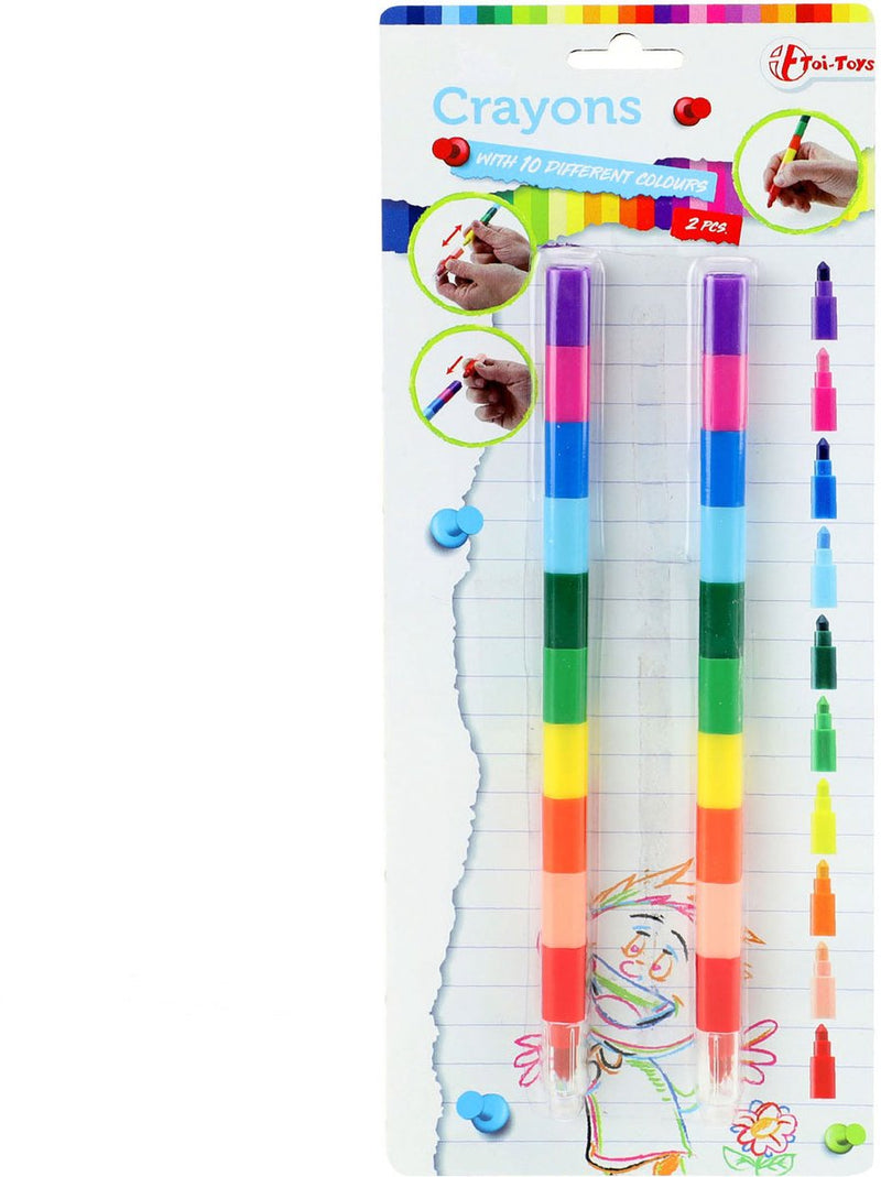 Afbeelding laden in galerijviewer, Toi-toys 10-in-1 waskrijt pen, 2st.
