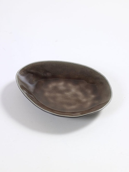 Serax - pascale naessens pure - ovaal bord s - bruin - 4 stuks