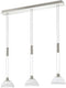 Eglo montefio - hanglamp - 3 lichts - nikkel-mat - alabaster glas - wit