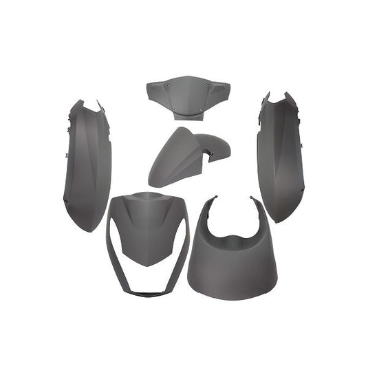 Edge plaatset 6-delig voor peugeot kisbee 2t 4t - mat zwart