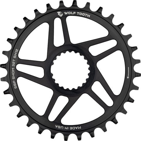 Wolf tooth components direct mount boost shimano chainring for hg+ 12-speed chains