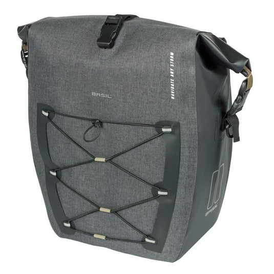 Basil enkele tas navigator storm l mik 25-31l 15 x 27 x 41 cm - zwart