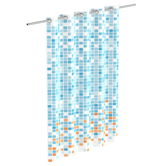 Eisl douchegordijn met mozaïek 200x180x0,2 cm blauw en oranje
