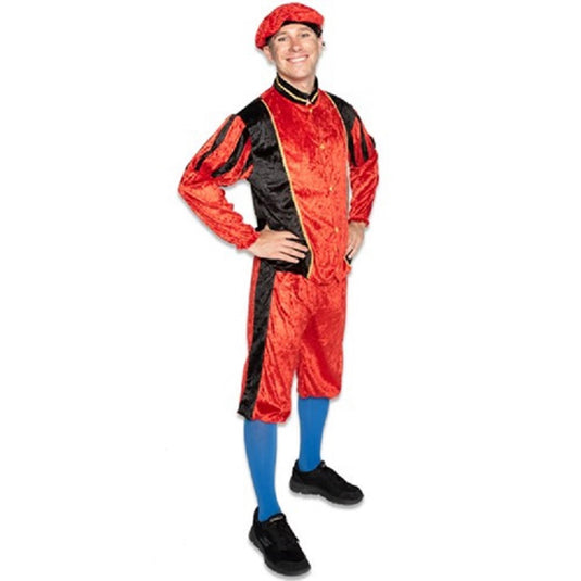 Haza pietenpak volwassenen rood zwart maat xxl