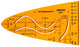 Aristo eenheidsparabool y - afmetingen 200x75mm - met inktnoppen - oranje transparant - ar-5012