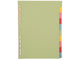Pergamy tabblad a4 pastel karton 11-rings 10-tabs