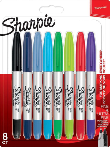 Sharpie -permanentmarker met twee verschillende punten | fijne en ultrafijne punt | diverse kleuren | 8 stuks