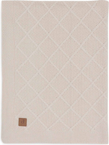 Jollein - deken ledikant 100x150cm - dekentje baby - check knit oatmeal