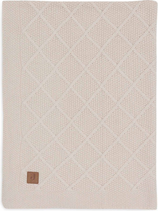 Jollein deken ledikant 100x150cm check knit oatmeal