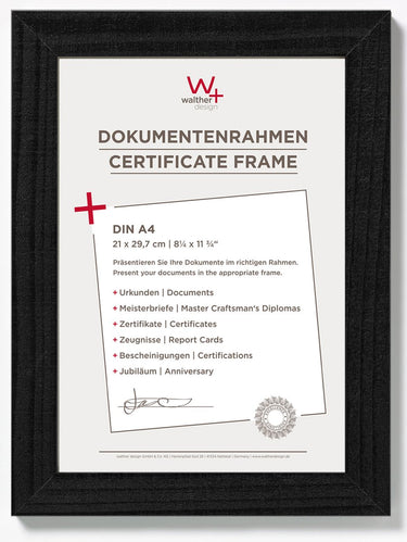 Walther home - houten lijst - fotoformaat 21x29,7 cm (din a4) - zwart