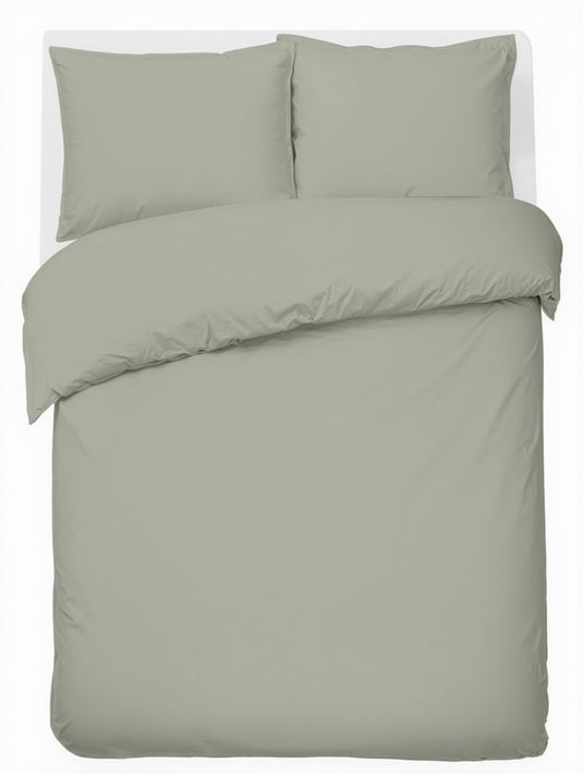 Hush. living hush living - dekbedovertrek percale 100% katoen - 200tc - extra fris en koel - sterk en slijtvast - 200x220+20cm - 2 x 60x70cm kussenslopen - met bevestigingslusjes - lichtgroen