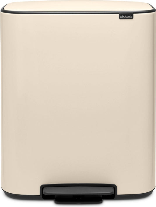 Brabantia bo prullenbak - 60 liter - 1 vak - soft beige