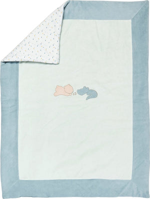 Nattou baby dekentje 135 x 100 cm - romeo, jules en sally - marmergroen