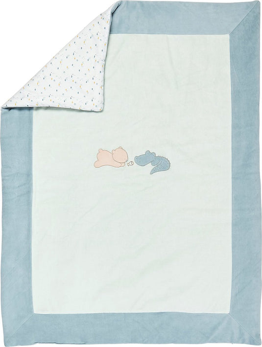 Nattou baby dekentje 135 x 100 cm - romeo, jules en sally - marmergroen