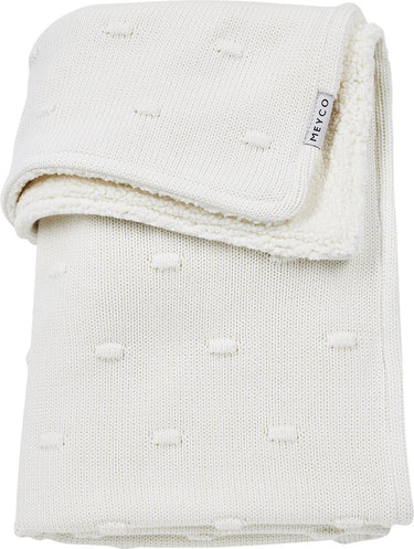 Meyco baby knots teddy wiegdeken - offwhite - 75x100cm - 2.0 tog
