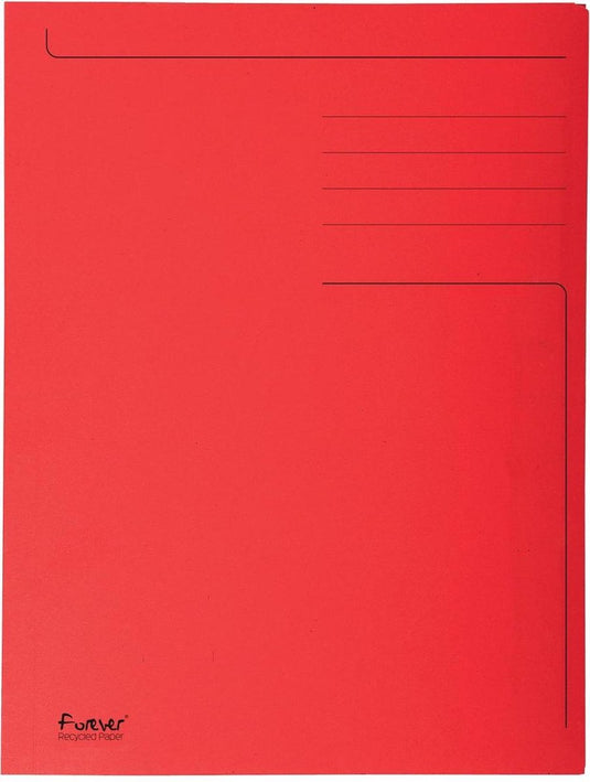 Exacompta 50x forever® bedrukte map met 3 kleppen - 280gm2 - 24x32 cm voor a4 - rood - 448003e