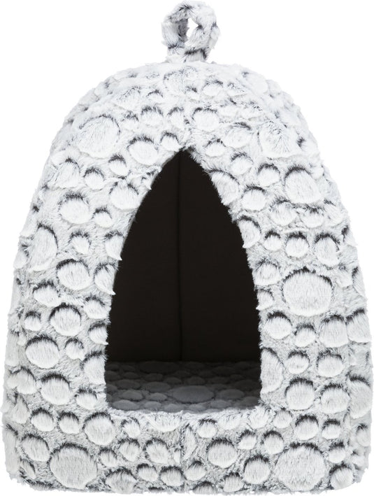 Trixie - kattenmand - iglo mila - pluche wit grijs - 32x32x42 cm