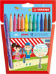 Stabilo power - viltstift - tot 8 weken zonder dop - etui met 12 kleuren
