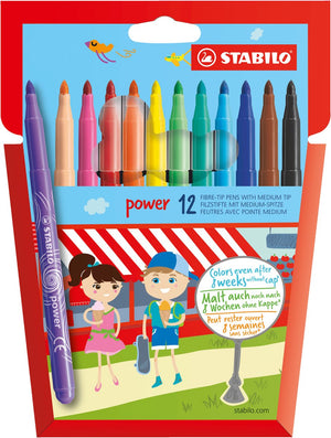 Stabilo power - viltstift - set met 12 stuks
