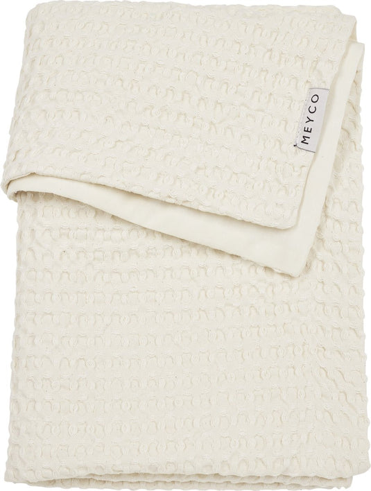 Meyco baby wafel katoen ledikant deken - nature - 100x150cm - 1.0 tog